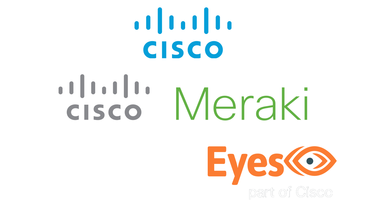 A trio of logos from Cisco Catalyst, Cisco Meraki & ThousandEyes - representing the three main platform integrations the Highlight platform supports.