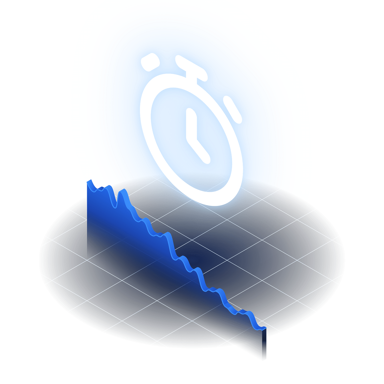 1min-polling Stopwatch and graph symbolising 1 minute polling periods